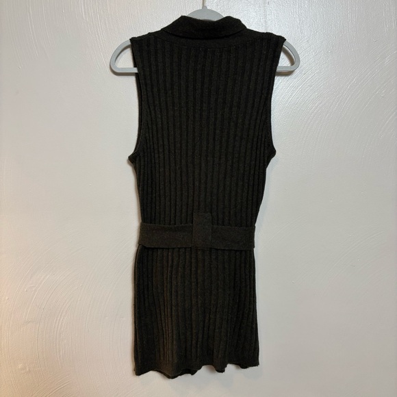 Vertigo Paris Women's Sweater Vest Belted Button Down Angora Green Size Large - Picture 4 of 4